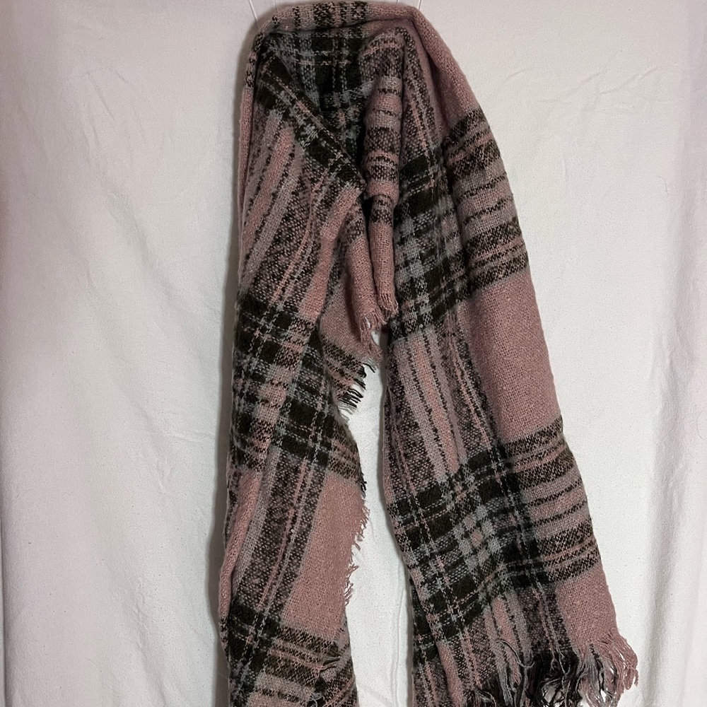Pink Plaid Scarf